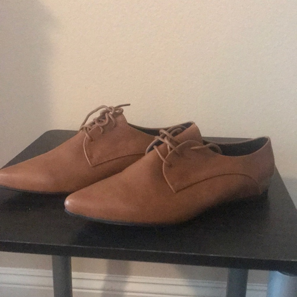 Tan Vegan  Leather Flats